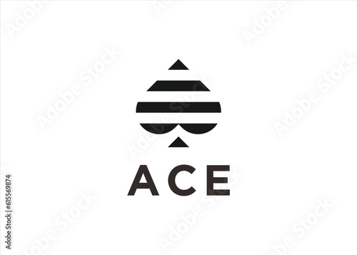 ace logo design vector silhouette illustration