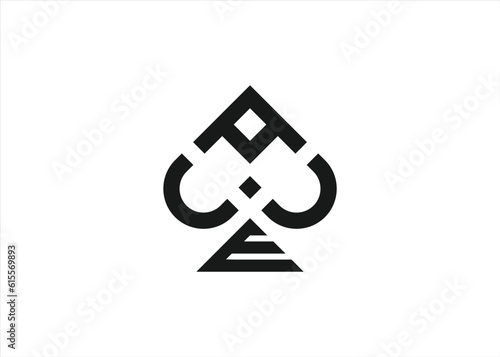 ace logo design vector silhouette illustration