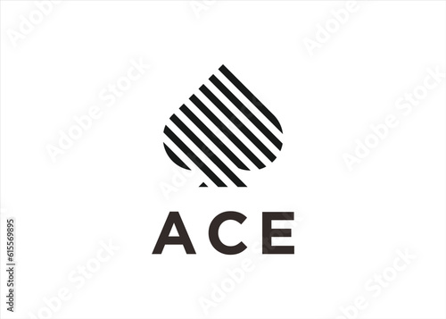 ace logo design vector silhouette illustration
