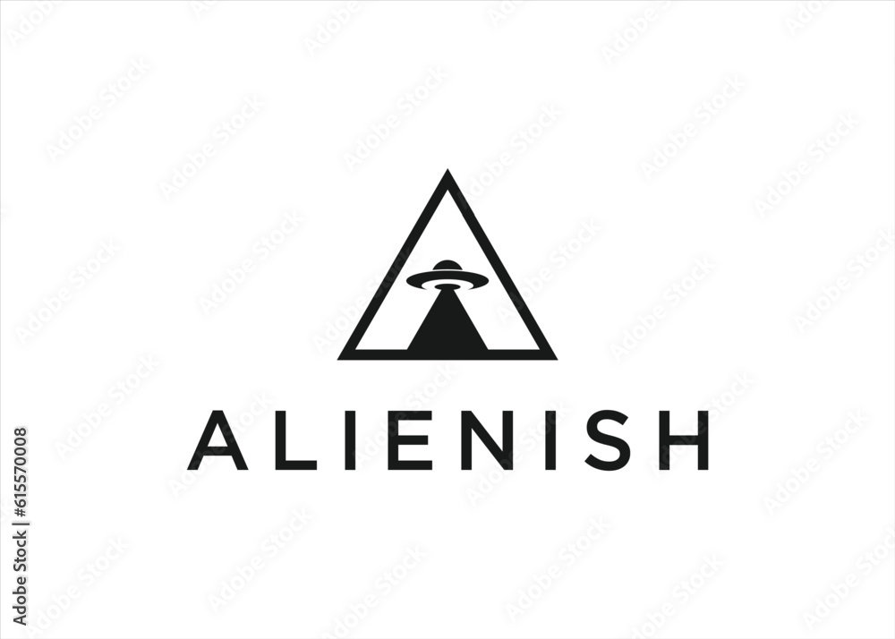letter a with ufo logo design vector silhouette illustration letter a with ufo logo design vector silhouette illustration