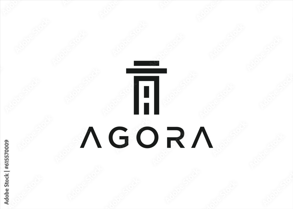 letter a with pillar logo design vector silhouette illustration letter a with pillar logo design vector silhouette illustration