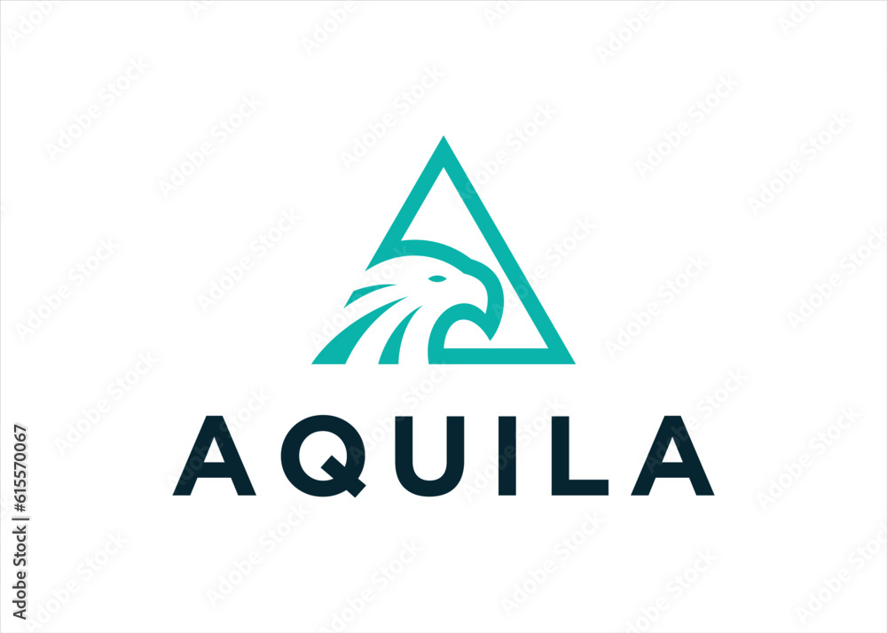 eagle triangle logo design vector silhouette illustration