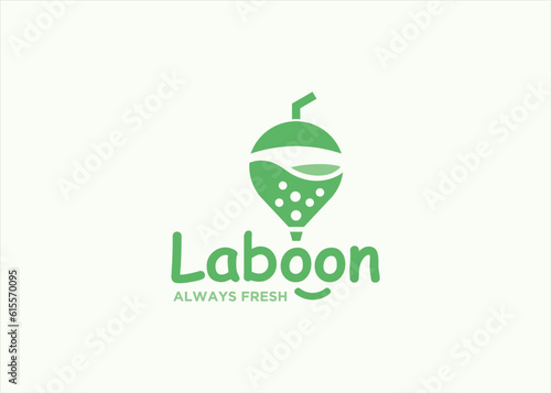 boba drink logo design vector silhouette illustration