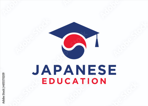 korean education logo design vector silhouette illustration