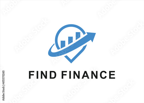financial location logo design vector silhouette illustration