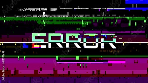Error text on damaged glitch screen