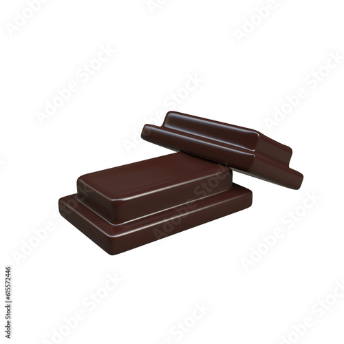 chocolate bar 3d illustration render isolated icon photo