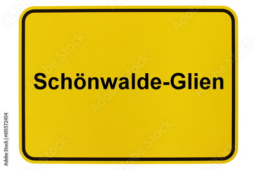 Illustration eines Ortsschildes der Gemeinde Schönwalde-Glien in Brandenburg photo