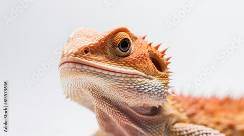 Bearded Dragon white background. Generative AI