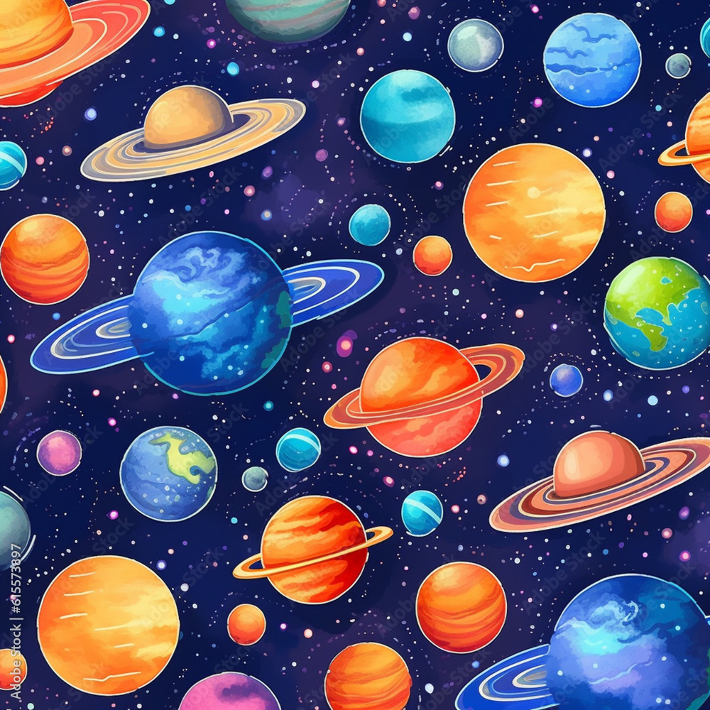 seamless pattern with planets and stars seamless pattern with planets and stars