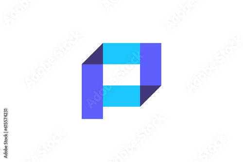 P Overlapping Logo Design Vector 