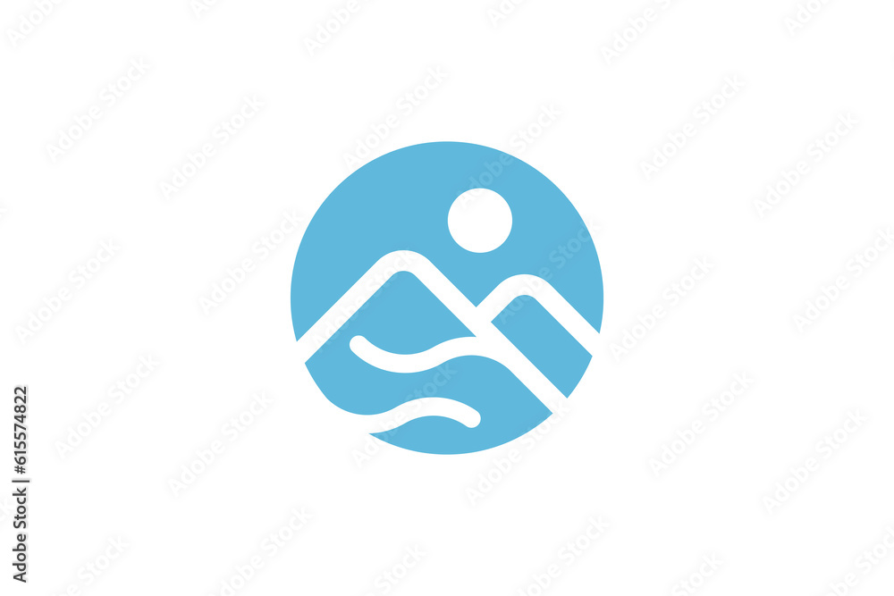 Mountain Waves Logo Design Vector Mountain Waves Logo Design Vector