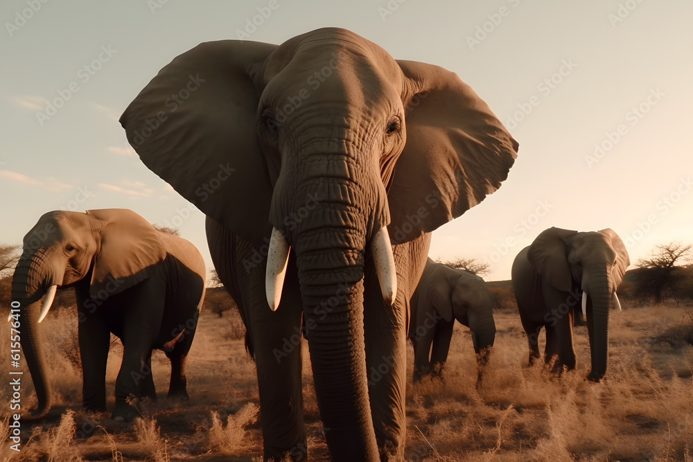 Elephants: Guardians of the Wild. Generative AI