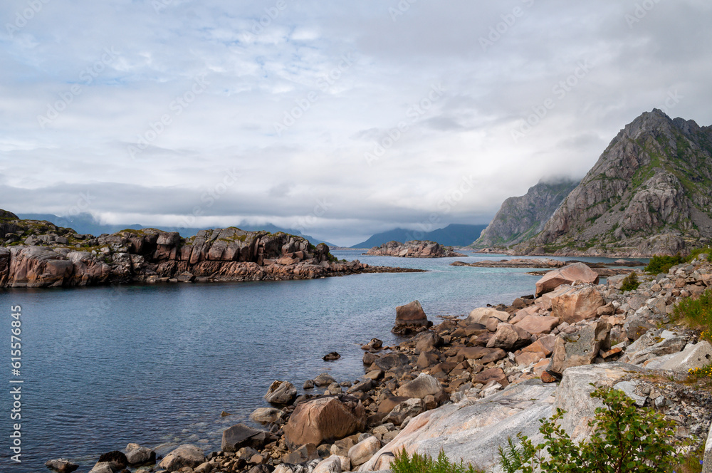 Rocky and rocky coast with sandy beaches - Lofoten, Norway