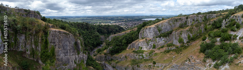 Cheddar gorge somerset england uk from the air drone 