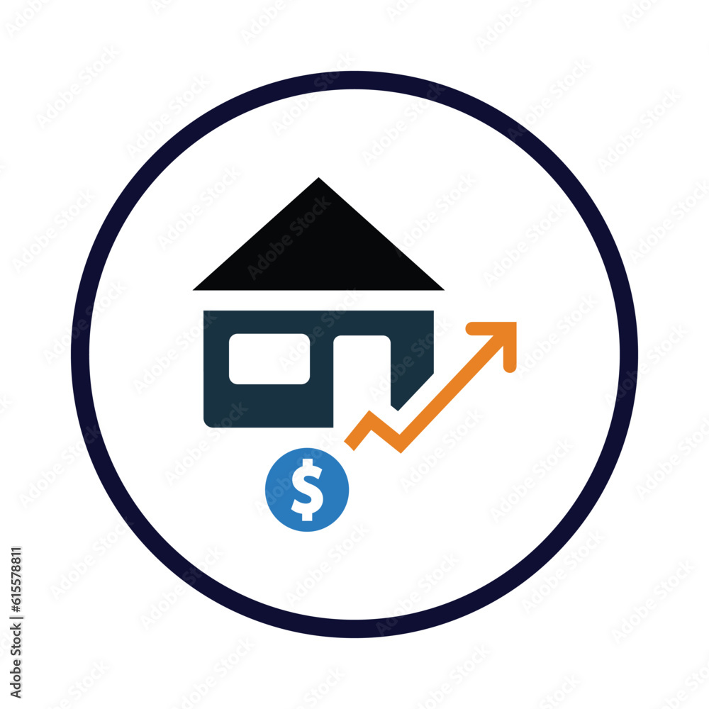 home, house, money, dollar, growth, graph, chart, house market growth icon home, house, money, dollar, growth, graph, chart, house market growth icon