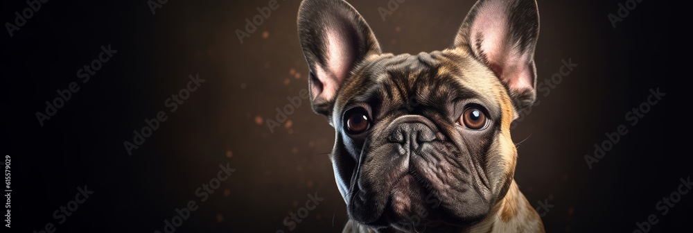 French bulldog close-up. Generative AI