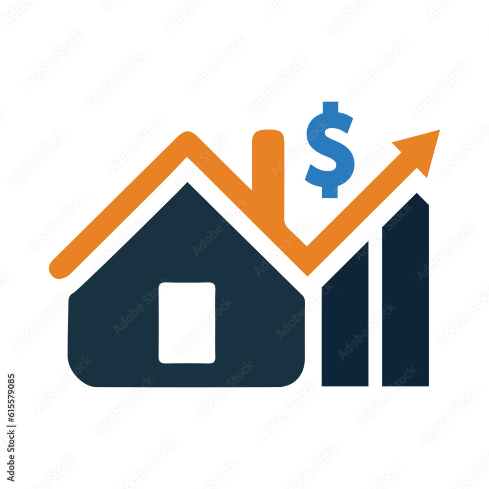 home, house, money, dollar, growth, graph, chart, house market growth icon home, house, money, dollar, growth, graph, chart, house market growth icon