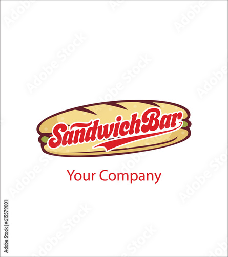 sandwich bar logo design with vector