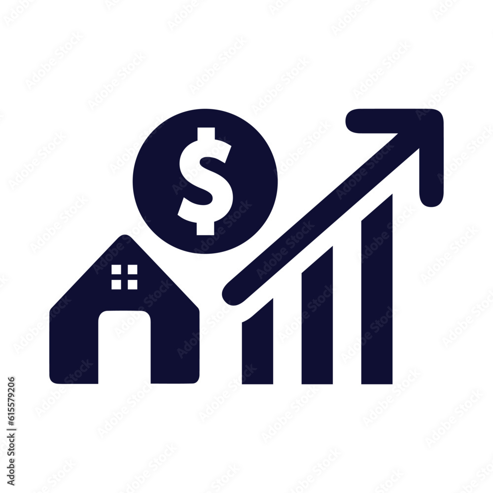 home, house, money, dollar, growth, graph, chart, house market growth icon home, house, money, dollar, growth, graph, chart, house market growth icon