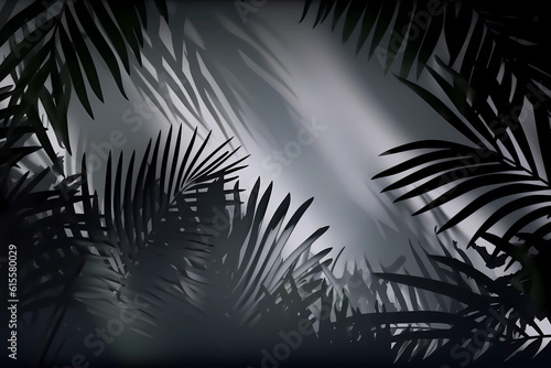 Tropical palm leaves in vibrant gradient color, holographic colours. Minimal ...