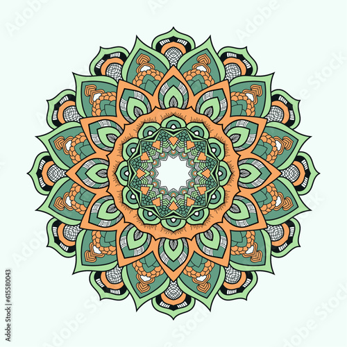 Mandala Floral Design Template. Ornamental luxury mandala pattern. Coloring book page. Henna tattoo mandala or Mehndi style.