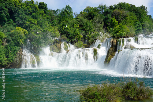 scenic waterfall in krka national park