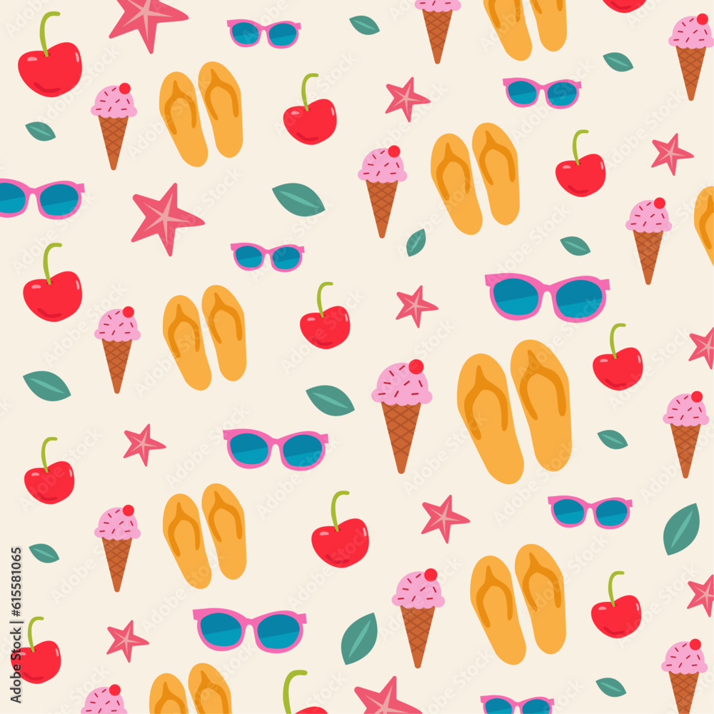 Seamless watermelon pattern.Fruit seamless pattern with vector elements