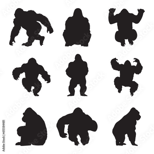 Silhouette Gorilla collection - vector illustration