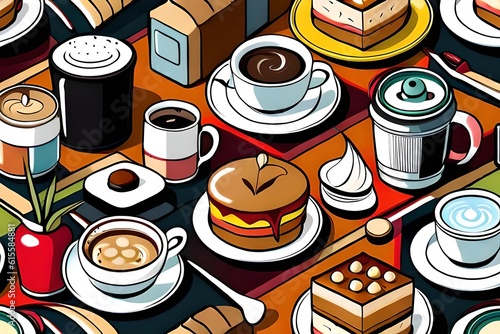 ai generated café vector collection