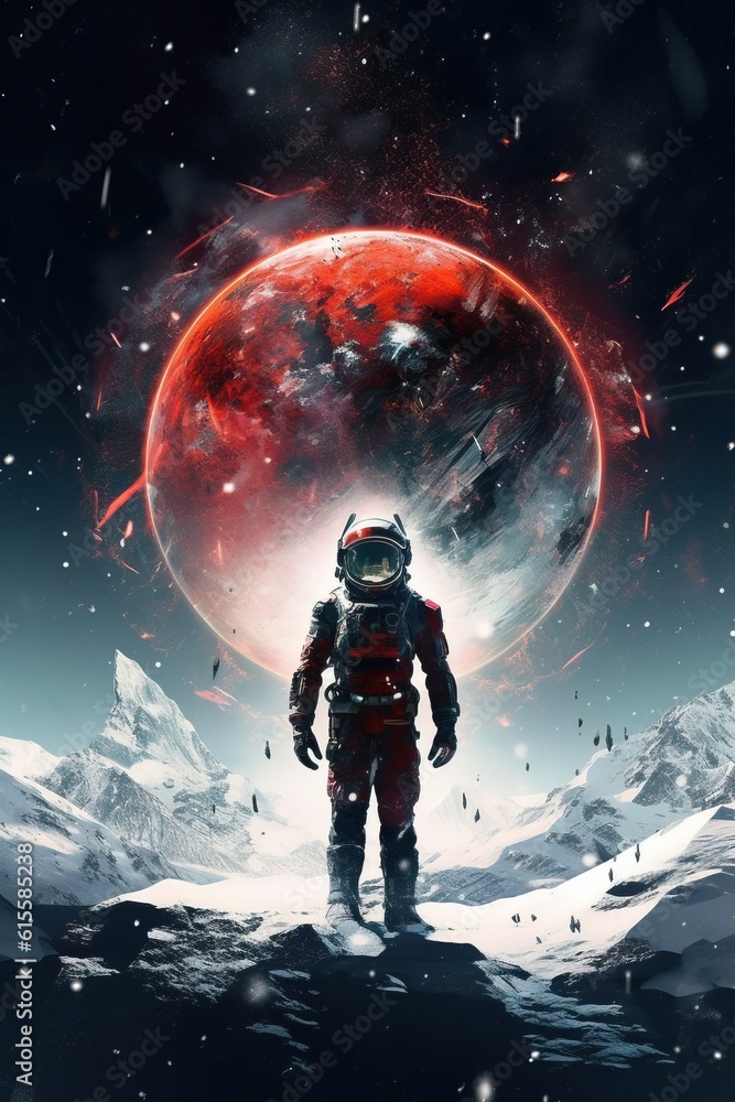 A futuristic astronaut with perfectly reflective faceplate. Ai generated. A futuristic astronaut with perfectly reflective faceplate. Ai generated.