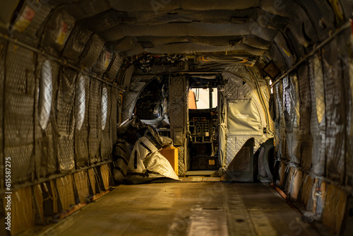 Interior of empty Chinook Helicopter