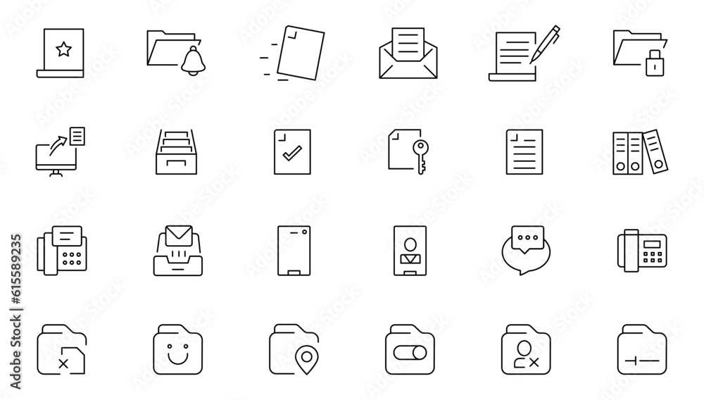 Data analysis icon set vector illustration with editable stroke thin line. Data analysis, data mining, processing, statistics, optimization, and monitoring