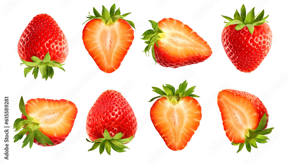 Large collection of fresh strawberries isolated on white background Large collection of fresh strawberries isolated on white background