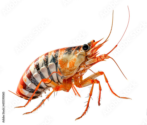  Tiger prawn, Shrimp, isolated on the transparent background PNG. AI generative.