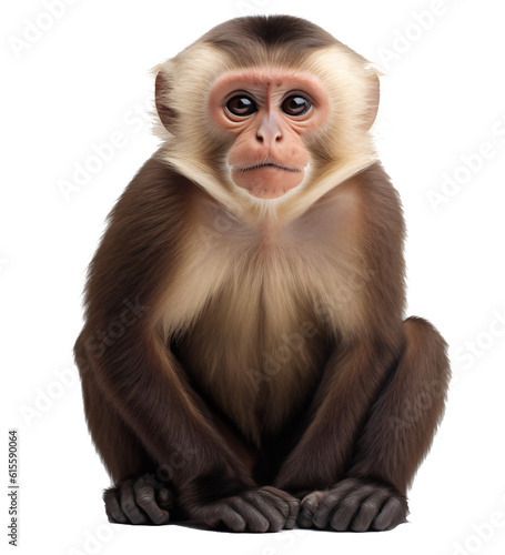  Capuchin monkey isolated on the transparent background PNG. AI generative.