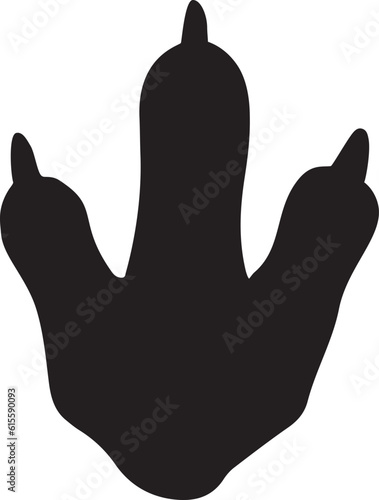 Tyrannosaurus rex T-rex dinosaur foot print symbol icon.