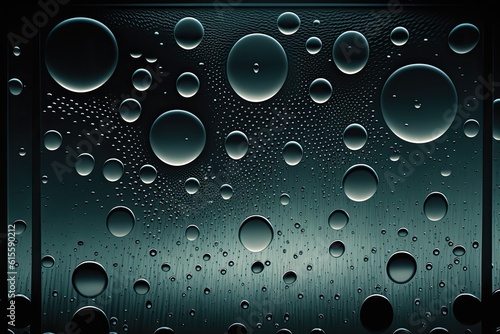 window with droplets of water on it. Generative AI