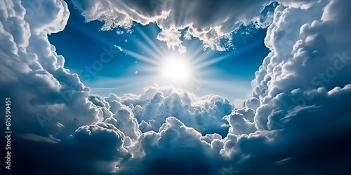 Creation of heaven and earth. Sublime Generative AI image.