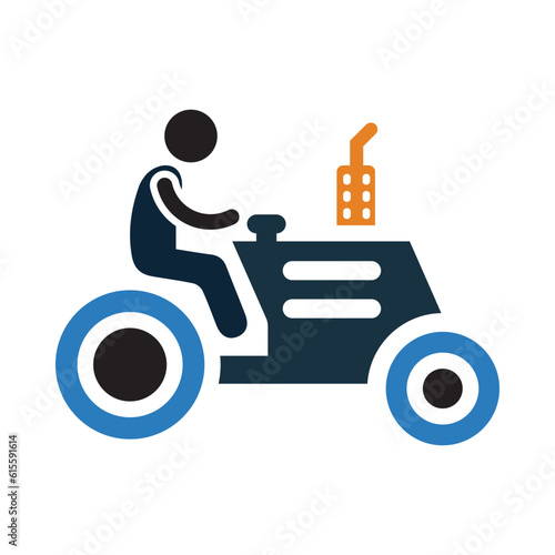 Farm Machinery, Tractor, Wheeled tractor, Agriculture, Farm, Work tractor icon