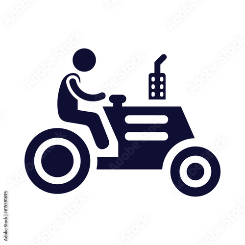 Farm Machinery, Tractor, Wheeled tractor, Agriculture, Farm, Work tractor icon