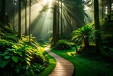 Uncharted Jungles: Captivating AI-Created Landscapes with Sun Rays