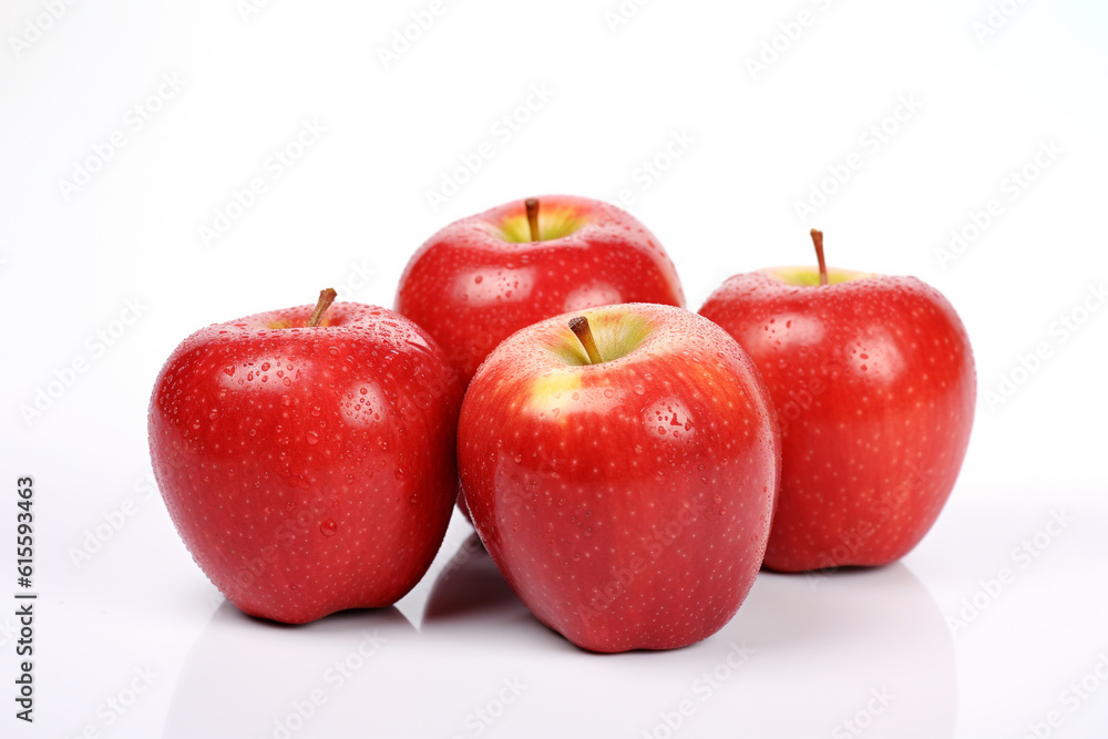 Red apple on a white background. Fresh red apple fruit. Ai generative. Red apple on a white background. Fresh red apple fruit. Ai generative.