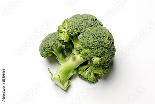 Broccoli vegetable on white background. Fresh broccoli vegetable. Ai generative.