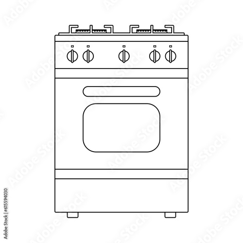 The icon of a gas stove with an electric oven on a white background.