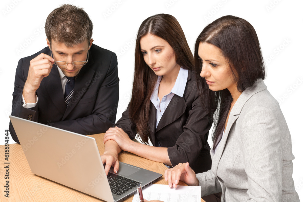 Portrait of Businesspeople Working with Laptop Portrait of Businesspeople Working with Laptop