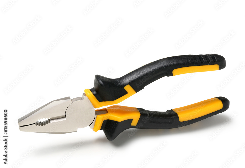 Orange pliers isolated on white background Orange pliers isolated on white background