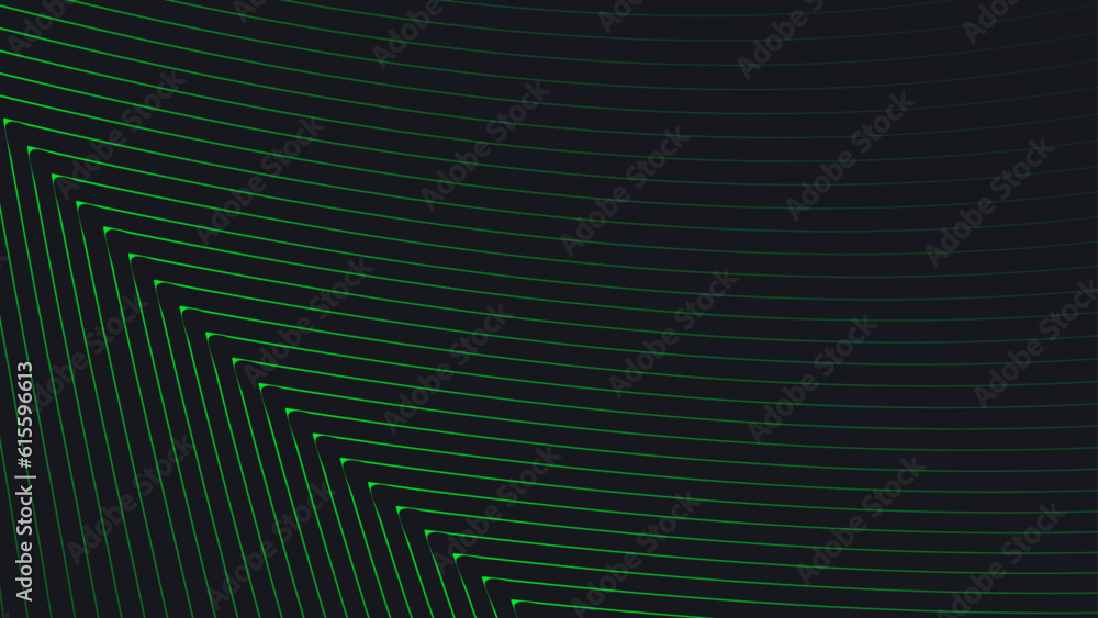 Abstract motion wave lines vector background in green