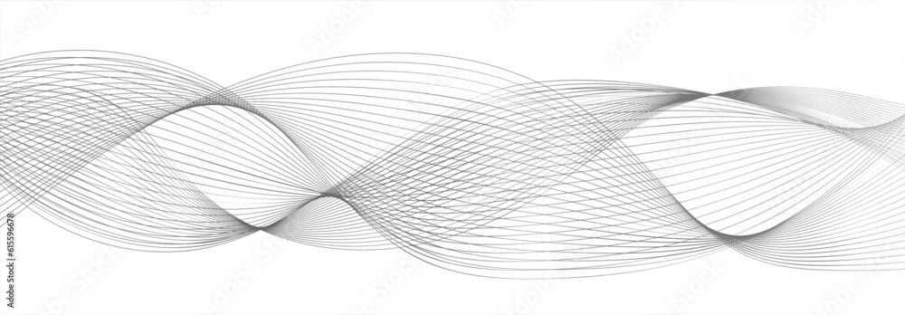 Abstract motion wave lines vector background in grey