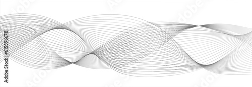 Obraz na płótnie Abstract motion wave lines vector background in grey w salonie